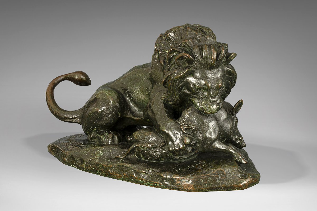Lion dévorant un sanglier, Antoine-Louis Barye (1795 - 1875)-photo-2