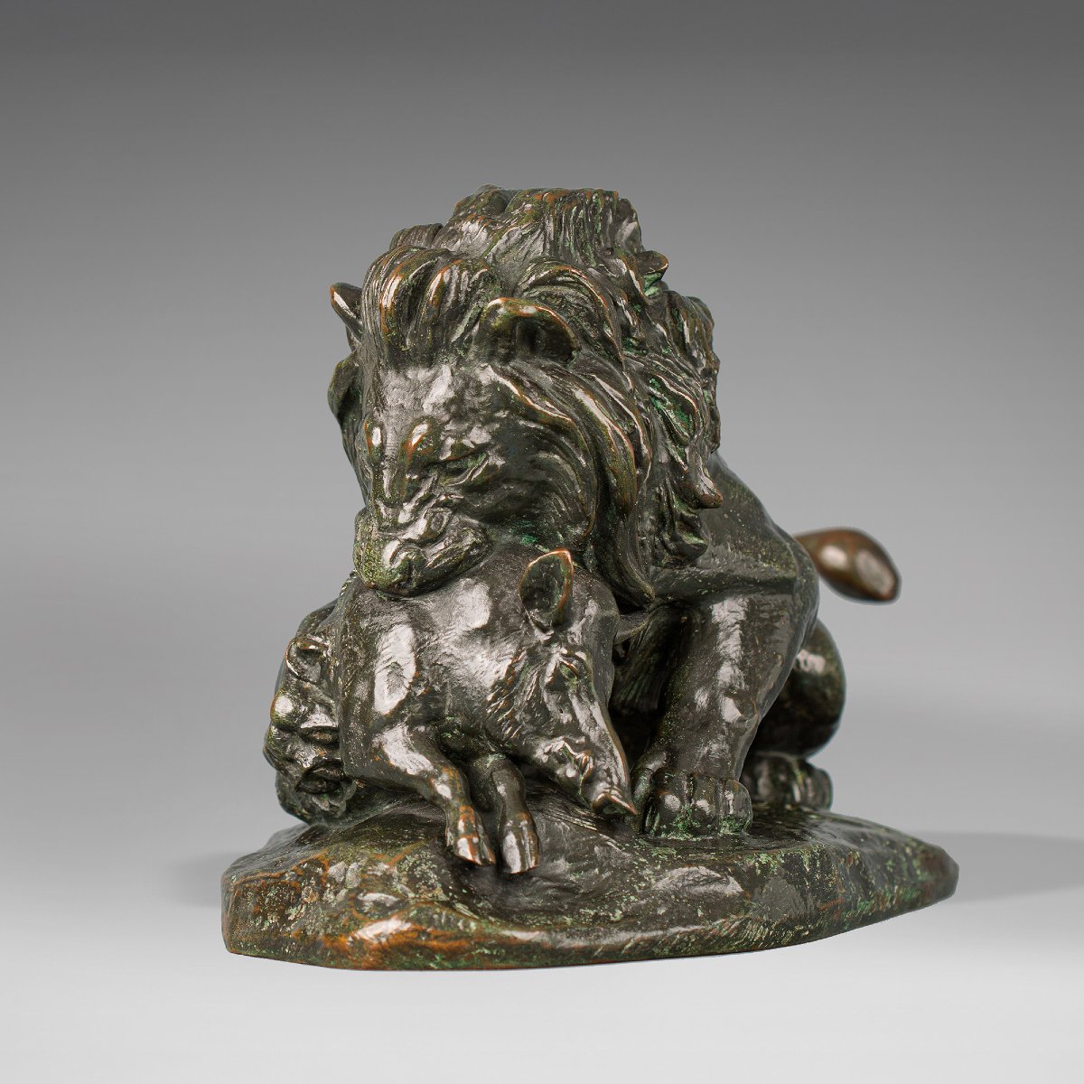 Lion dévorant un sanglier, Antoine-Louis Barye (1795 - 1875)-photo-2
