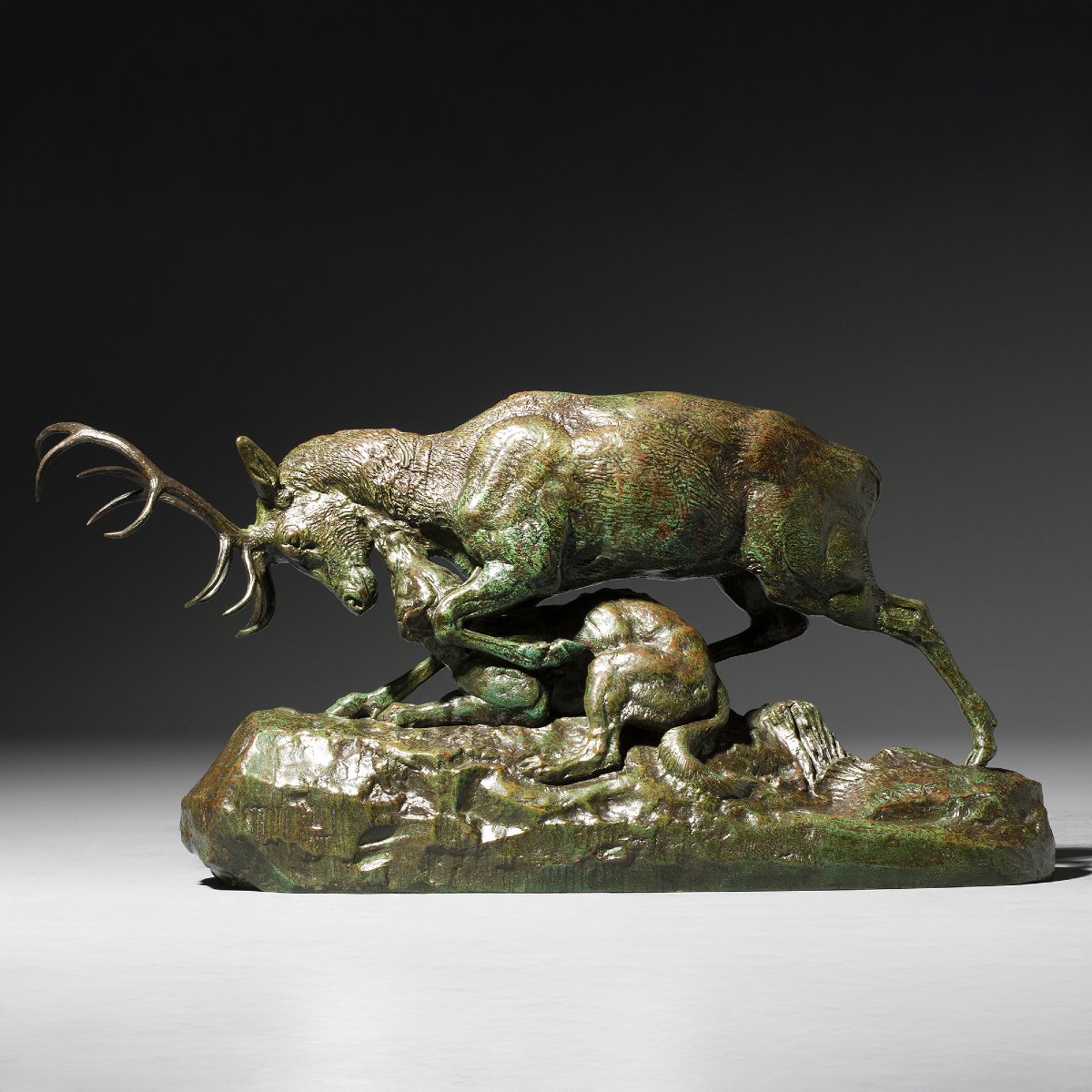 Wolf Gripping A Deer By The Throat, Antoine-louis Barye (1795–1875)
