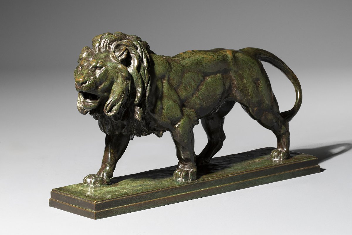 Walking Lion (with Rectangular Plinth) Antoine-louis Barye (1795–1875)-photo-2