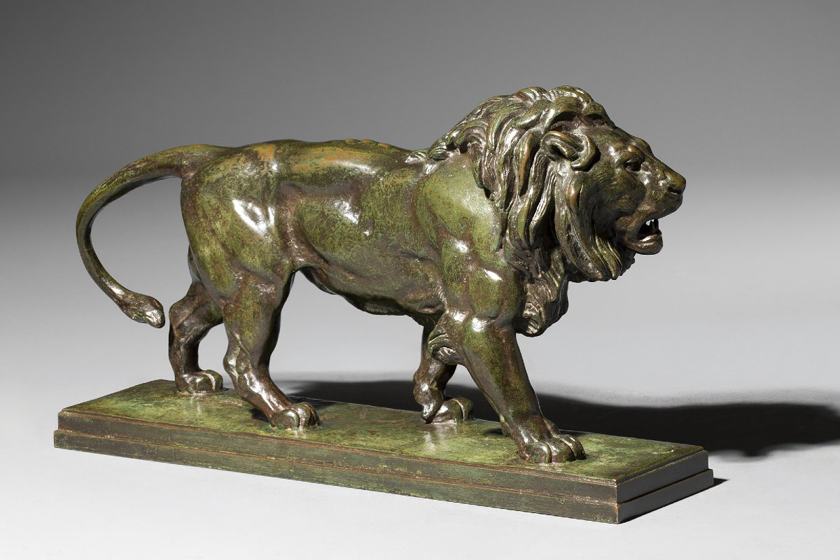 Walking Lion (with Rectangular Plinth) Antoine-louis Barye (1795–1875)-photo-3