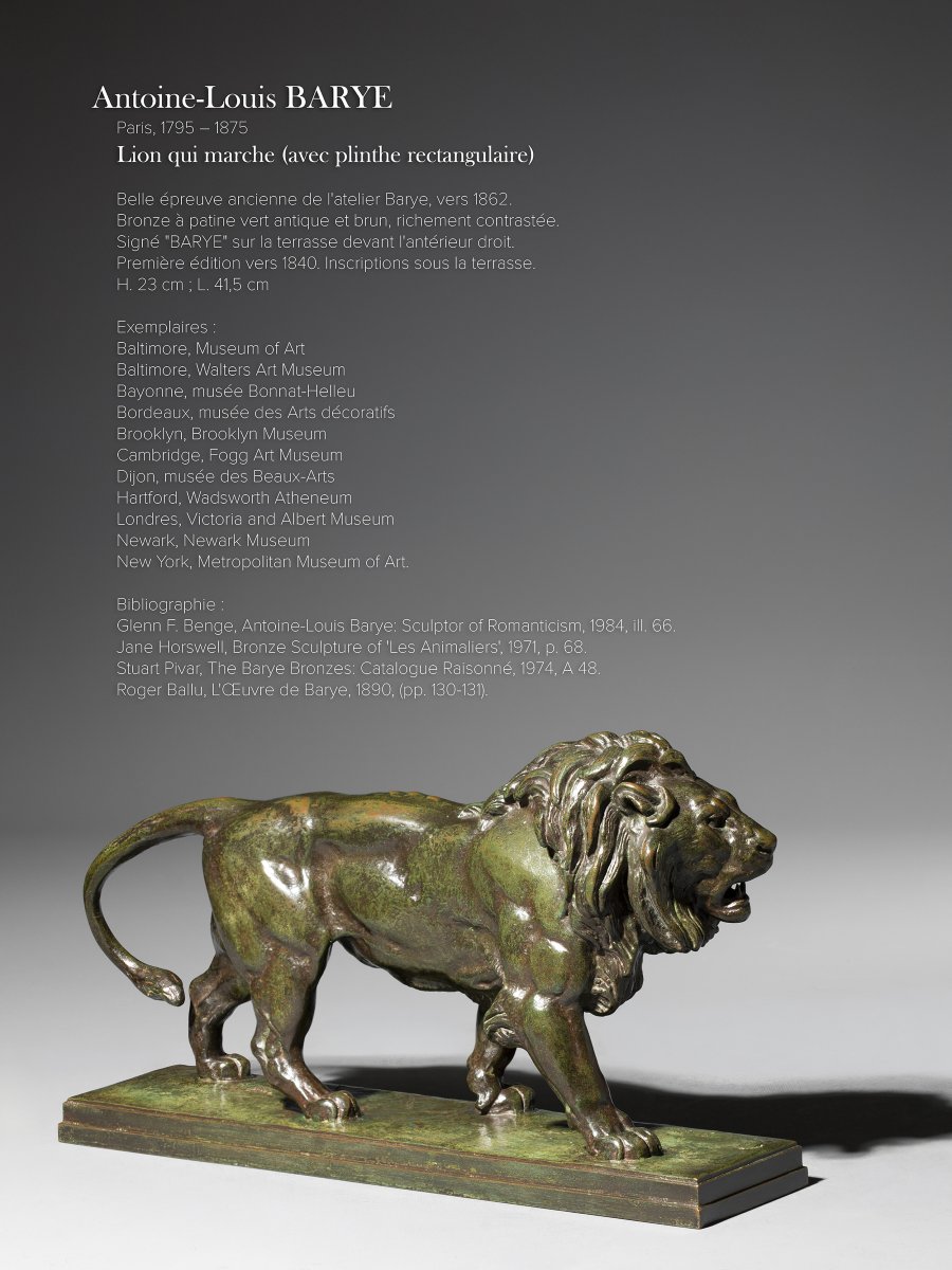 Walking Lion (with Rectangular Plinth) Antoine-louis Barye (1795–1875)-photo-5