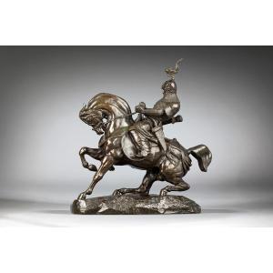 Guerrier Tartare arrêtant son cheval, Antoine-Louis Barye (1795 - 1875)