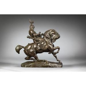 Guerrier Tartare arrêtant son cheval, Antoine-Louis Barye (1795 - 1875)