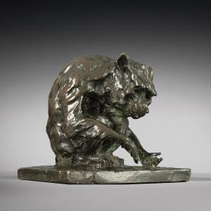 Singe assis  Guido Righetti (1875 - 1958) 