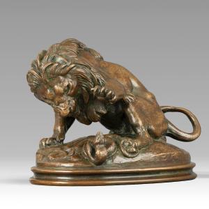 Lion au serpent n° 3 (esquisse) Antoine-Louis Barye (Paris, 1795 - 1875)