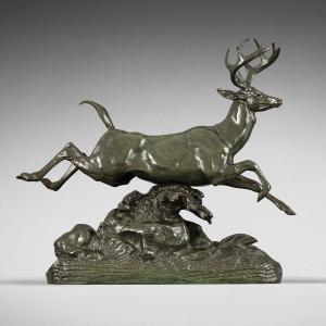 Leaping White-tailed Deer, Antoine-louis Barye (1795–1875)