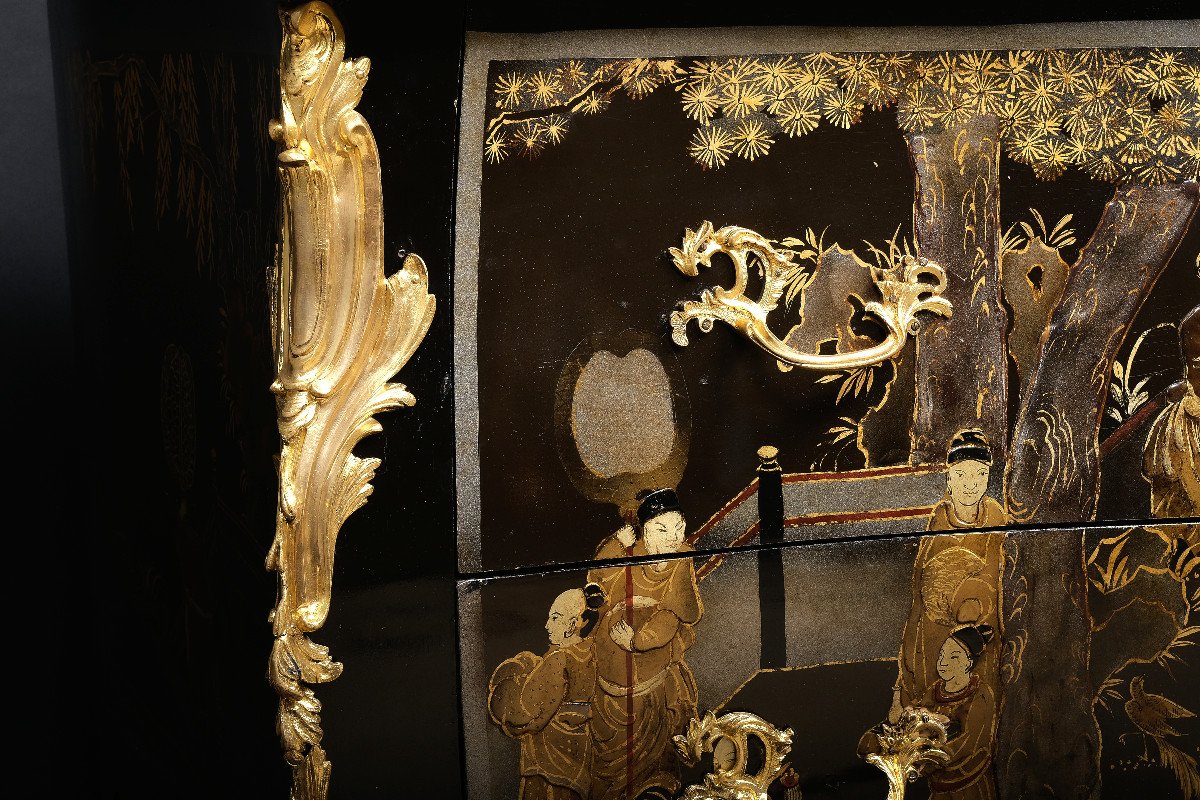 Louis XV Commode In Coromandel Lacquer - 2nd Part Of The XIXth Century-photo-1