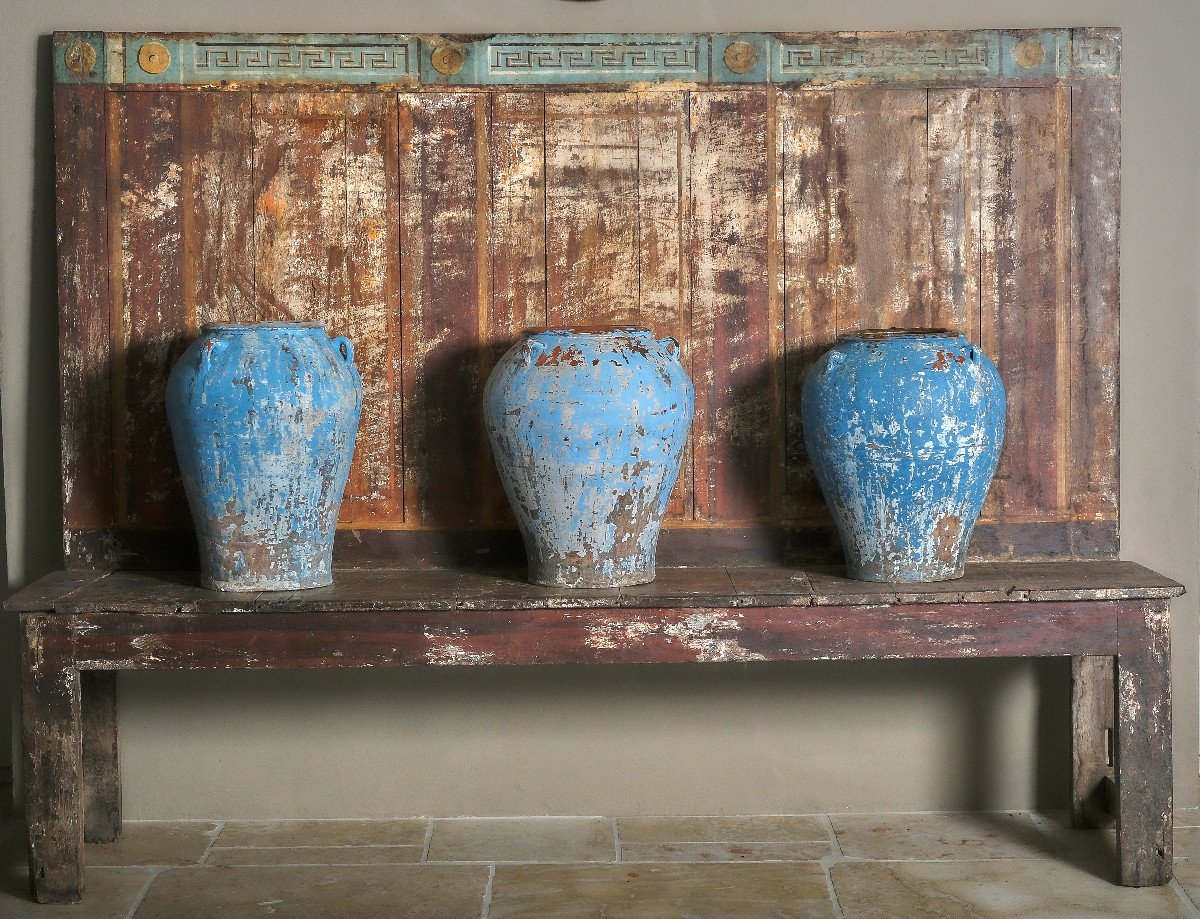 Rural Interior Bench With Neoclassical Meanders, South Of France, Early 19th Century-photo-4