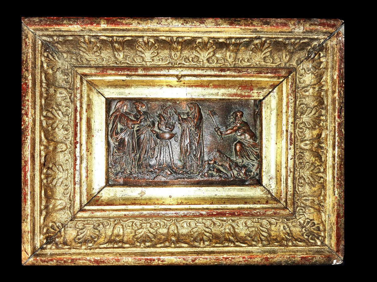 Quatre Reliefs En Miniature Avec Des Scènes Mythologiques De l'Antiquité, France 19ième Siècle-photo-2