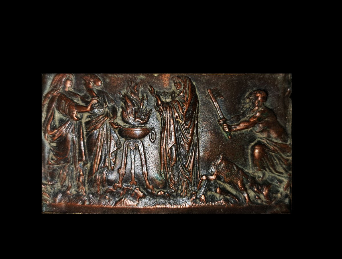 Quatre Reliefs En Miniature Avec Des Scènes Mythologiques De l'Antiquité, France 19ième Siècle-photo-4