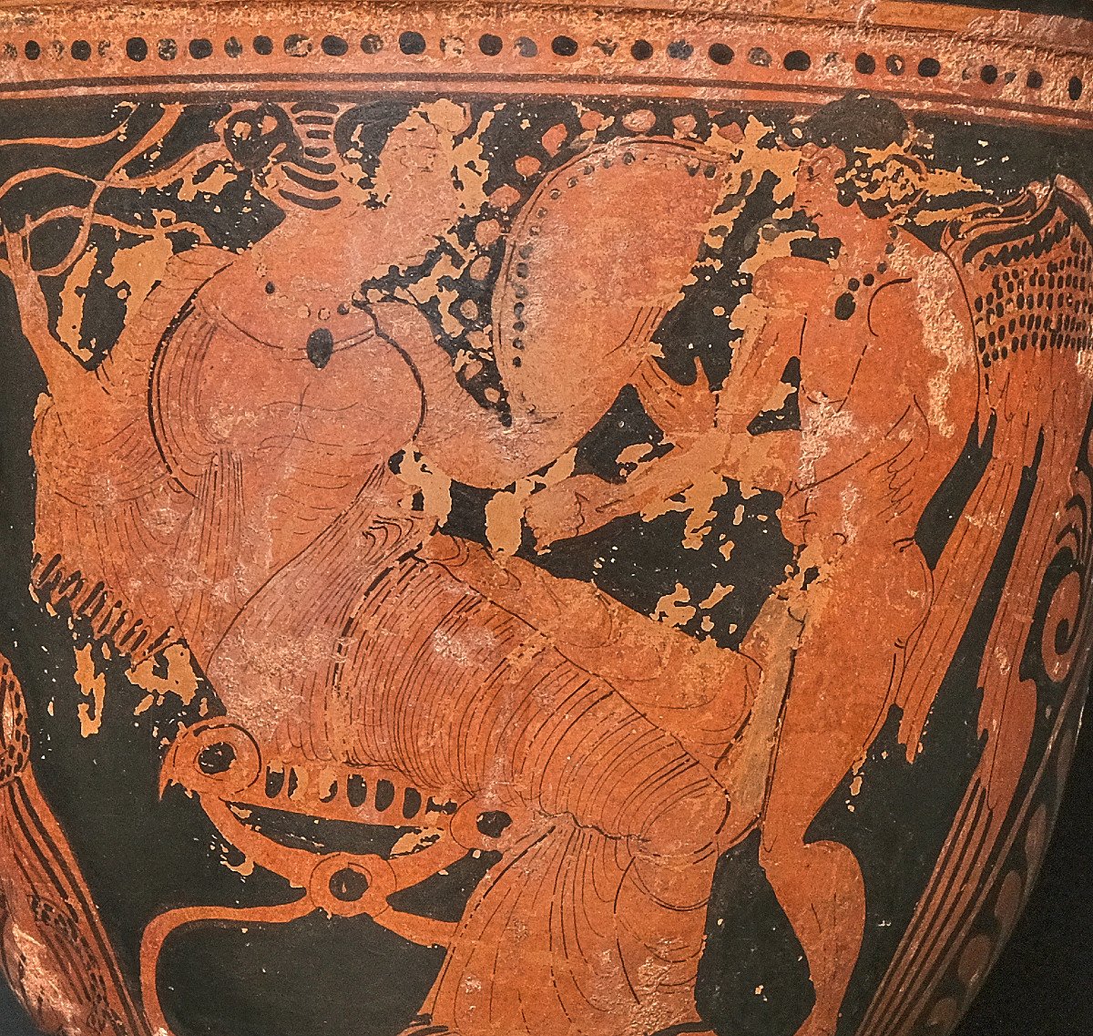 Large Grand Tour Crater Vase With Greek Decor, Naples, 19th Century-photo-1