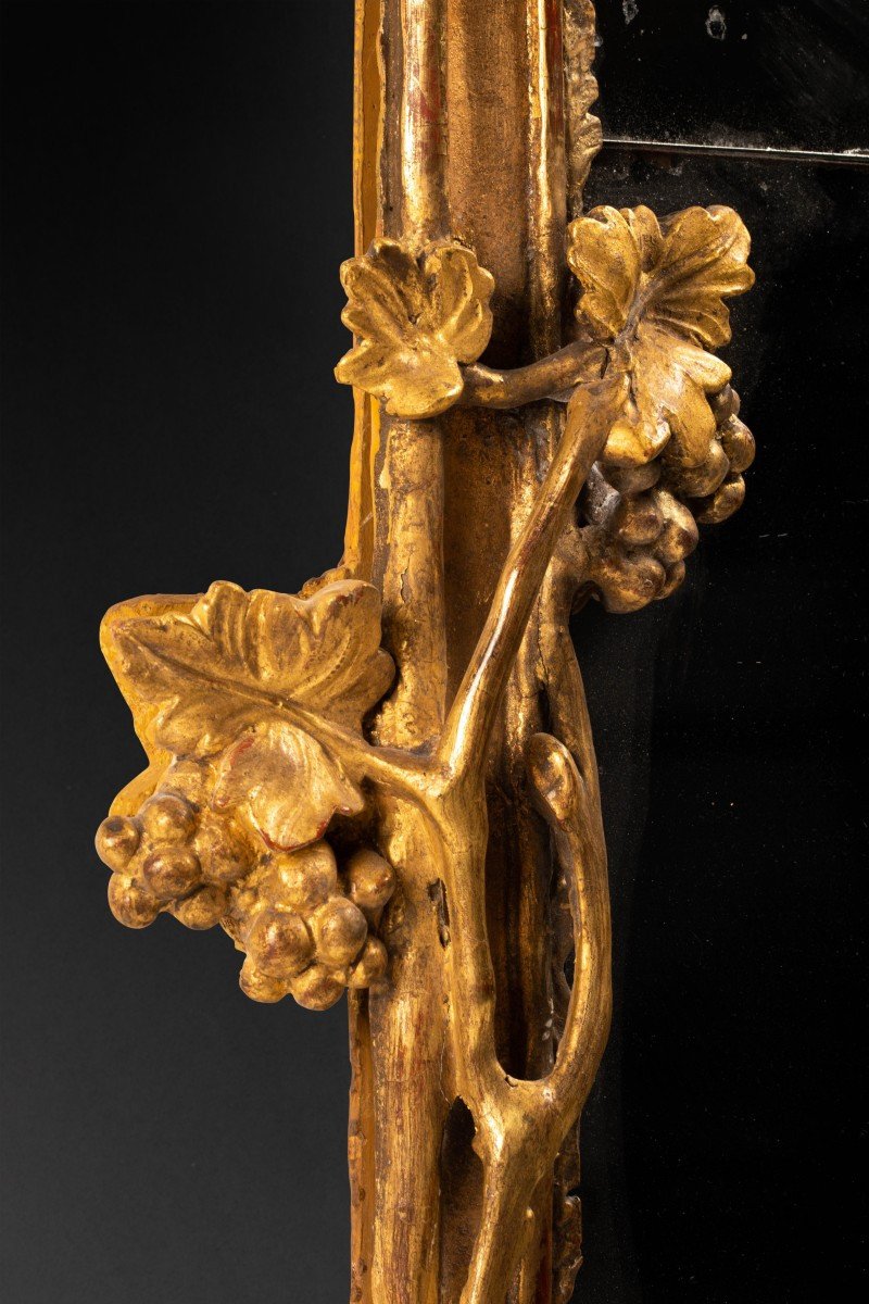 Large Mercury Mirror Louis-xv Period, Carved And Gilded, France Ca. 1750-photo-6