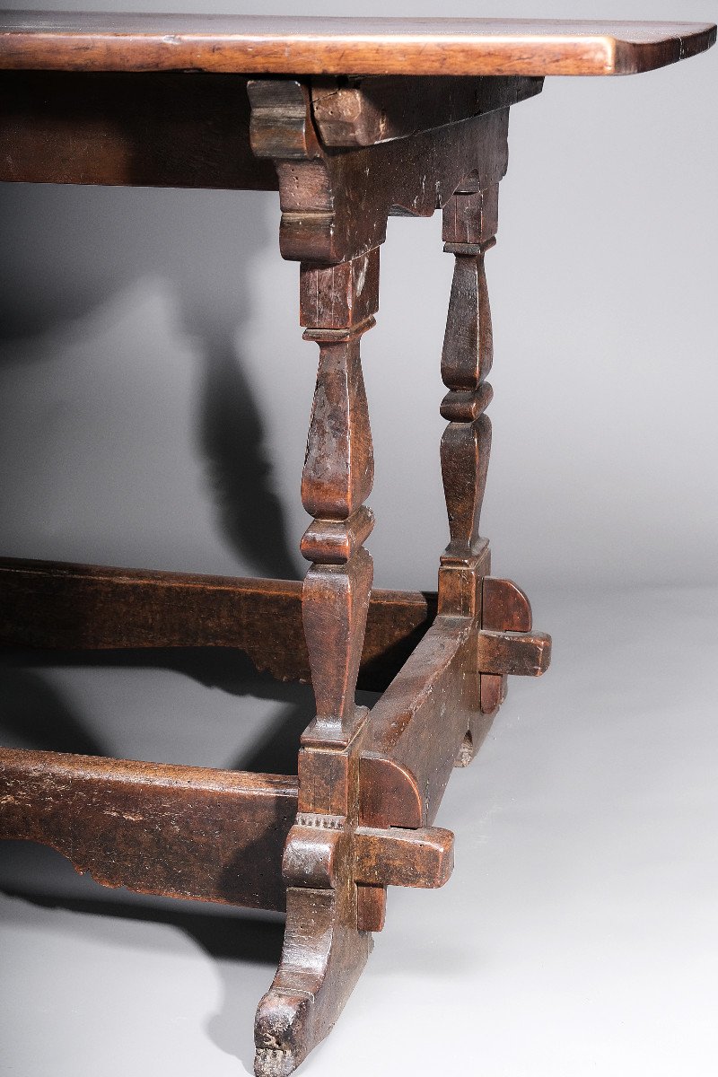 Old Walnut Table In Its Original State, Tuscany Late 17th Century-photo-1