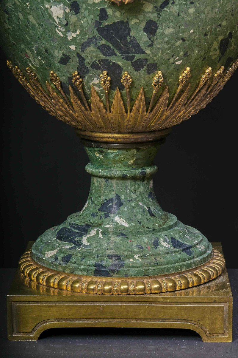 Important Vase Scagliola Avec Bronzes Dorés, Rome, Milieu Du 19e Siècle-photo-1
