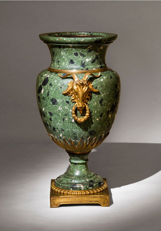 Important Vase Scagliola Avec Bronzes Dorés, Rome, Milieu Du 19e Siècle-photo-3