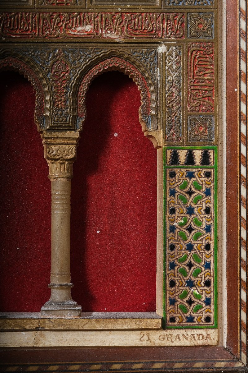Rafael Rus, Paire De "modèles De Fakate Alhambra", Plaquette En Stuc Polychromé, Début XXe-photo-3