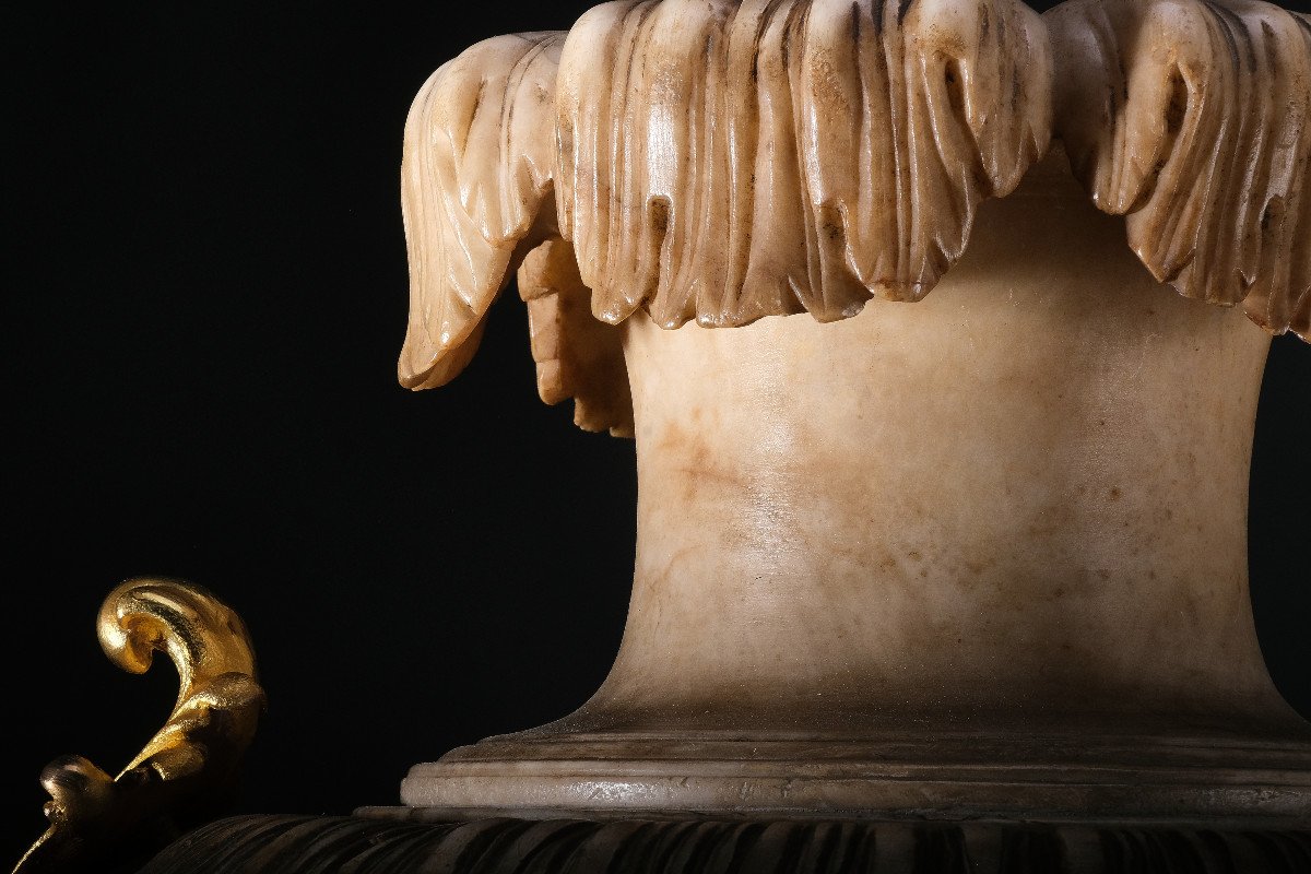 Paire De Vases En Albâtre Extrêmement Rares, Italie, 1ère Moitié Du 18e Siècle-photo-4