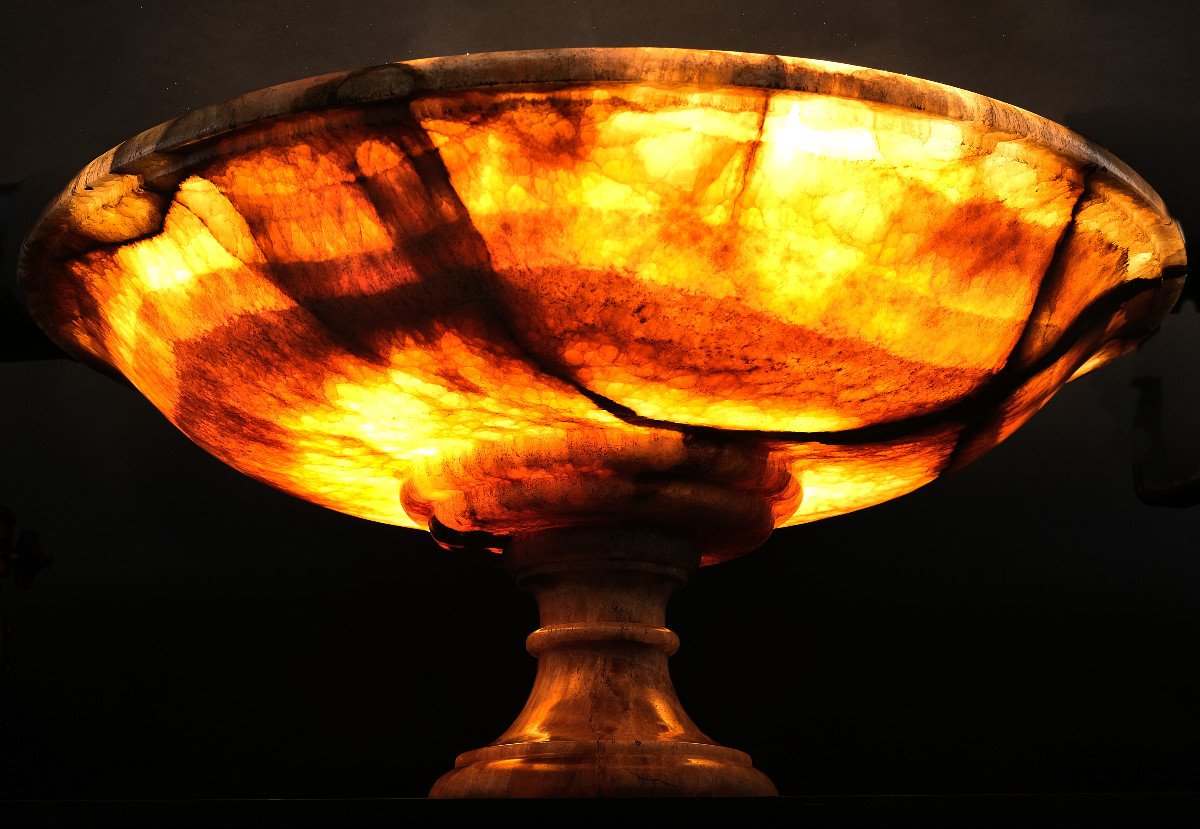 Very Large Alabaster Bowl, Rome 18th Century-photo-3