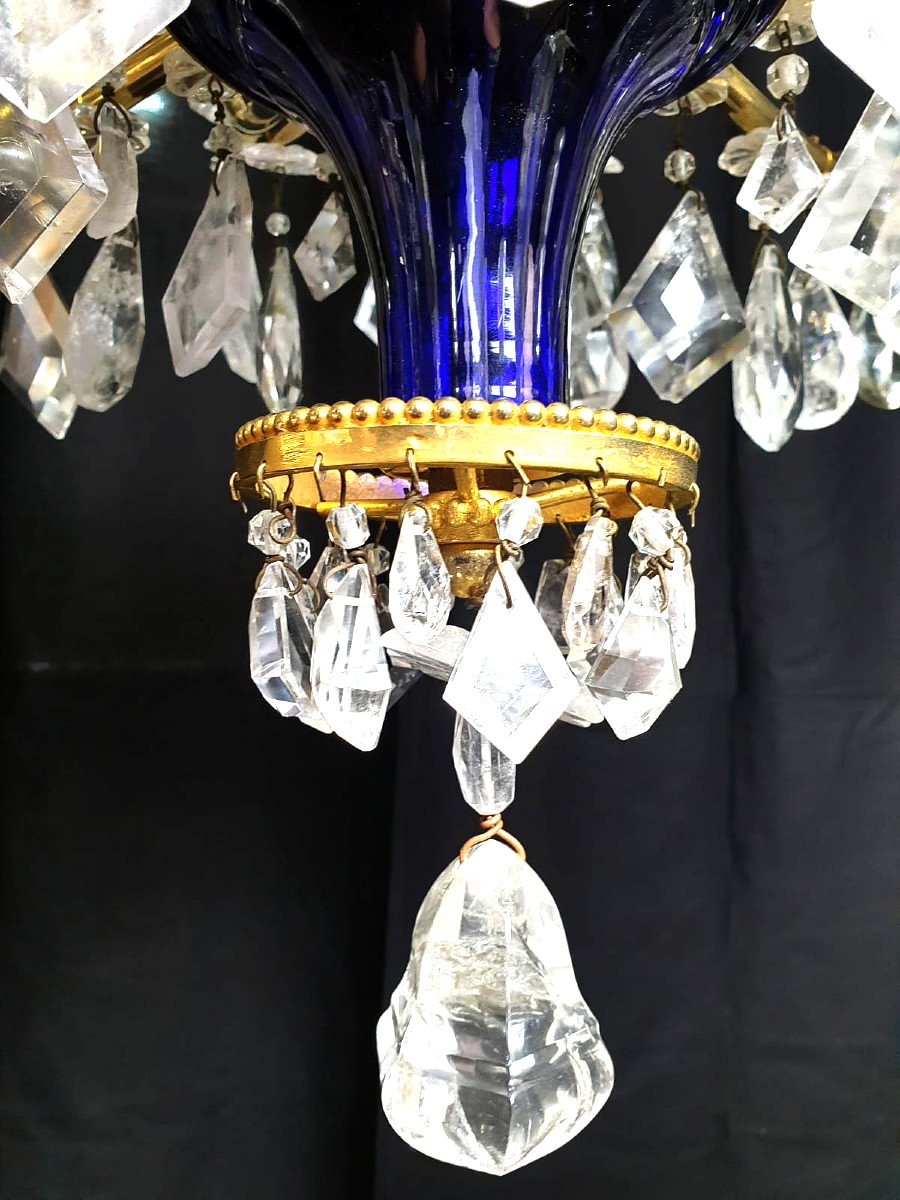 Important Chandelier In Rock Crystal And Gilt Bronze, Russia Circa 1820-photo-1