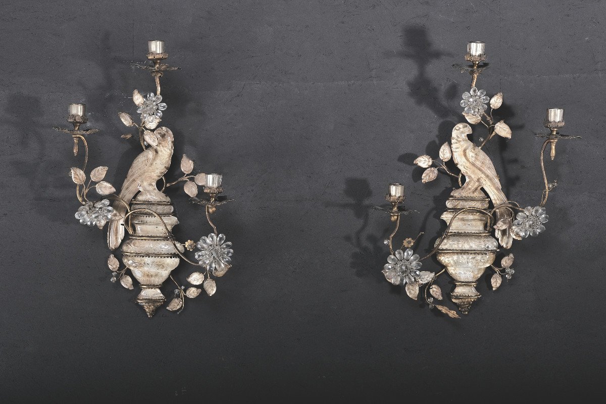 Important Pair Of Sconces From Maison Baguès From The Start Of Production Around 1930.