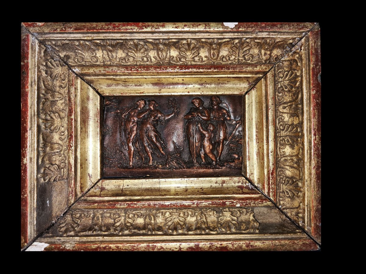 Quatre Reliefs En Miniature Avec Des Scènes Mythologiques De l'Antiquité, France 19ième Siècle-photo-3