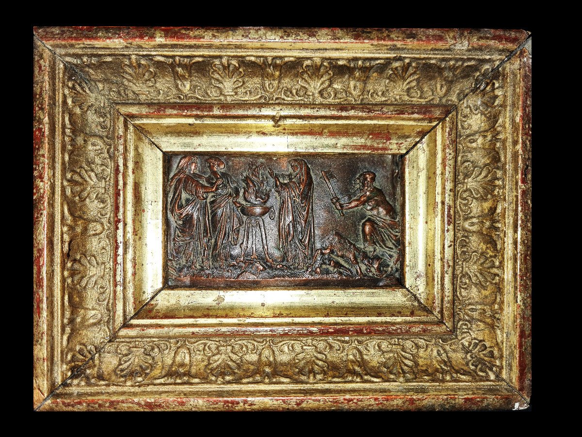 Quatre Reliefs En Miniature Avec Des Scènes Mythologiques De l'Antiquité, France 19ième Siècle-photo-4