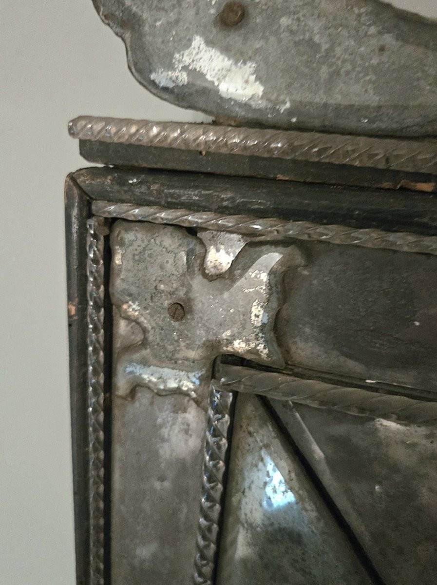 Extrêmement rare et  grand Miroir de Murano, Venise fin XVIIe s.-photo-1