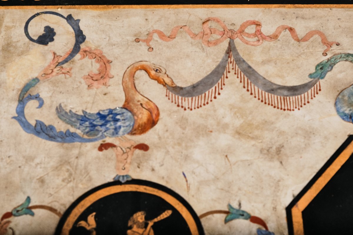 Importante table de milieu avec plateau en scagliola, Rome ou Naples, vers 1840-photo-4