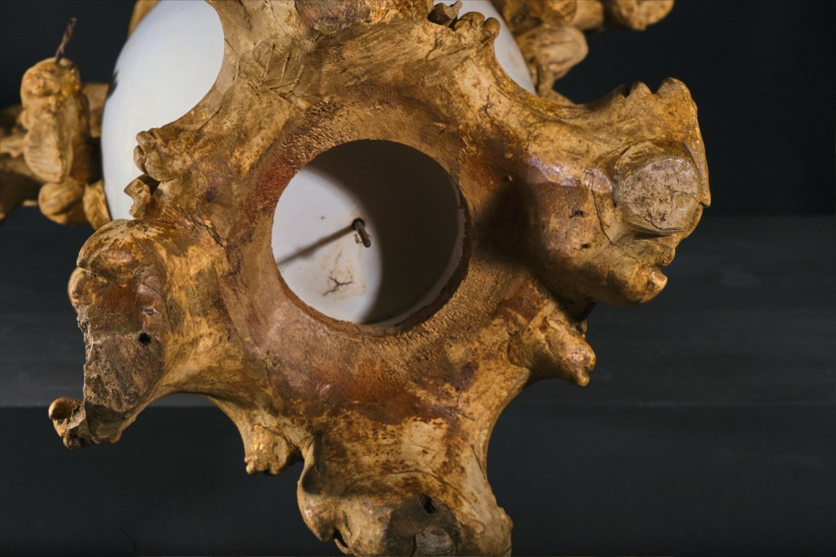 Large Earthenware Vase With Stucco Decoration, Italy, Late 18th Century-photo-2