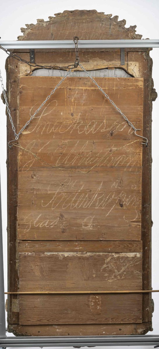 Important Miroir Suédois Avec Décorations En Stuc et Bois sculpté, Vers 1740 -photo-3