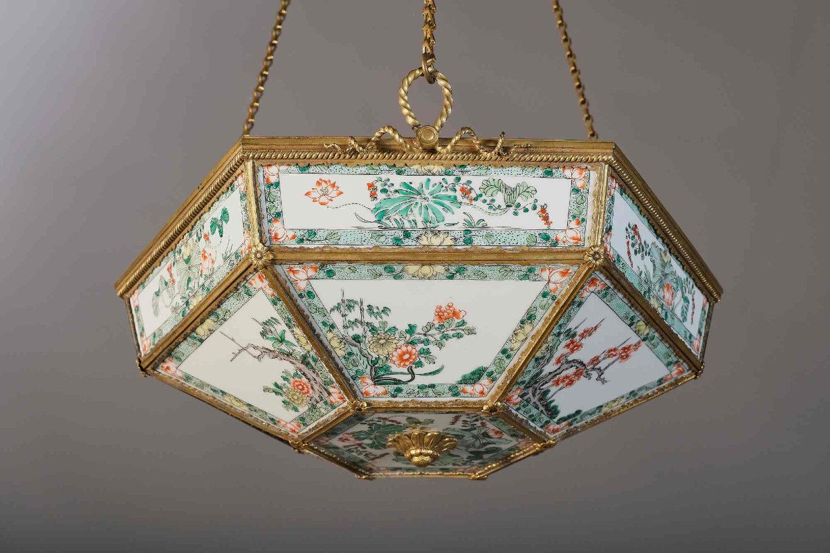 Rare Lampe En Porcelaine De Chine Avec Monture En Bronze Charles X, Paris, Début 19e-photo-2