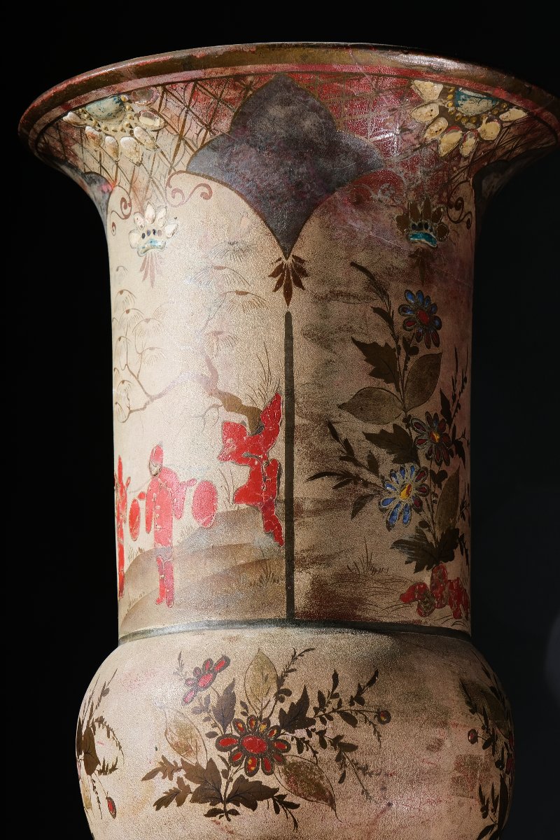 Pair Of Cold-painted Porcelain Vases In The Chinese Style, Berlin Circa 1800-photo-1