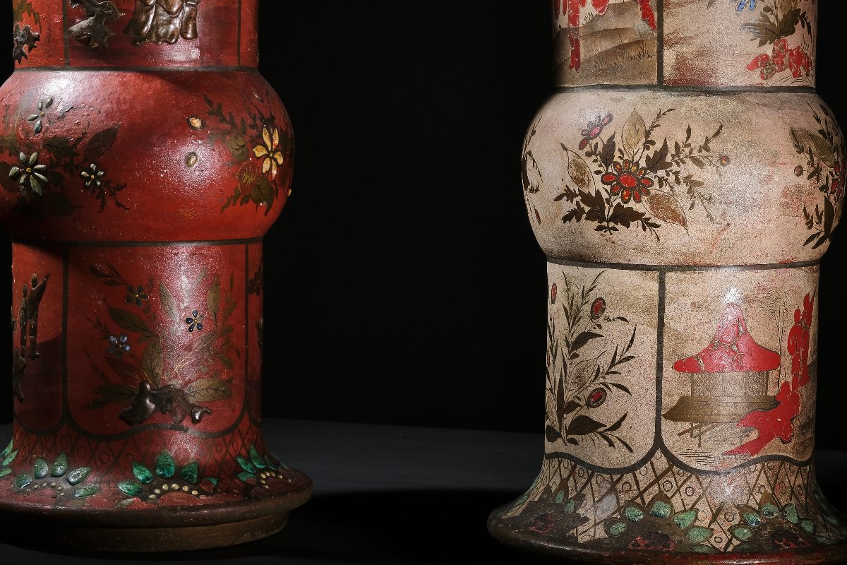 Pair Of Cold-painted Porcelain Vases In The Chinese Style, Berlin Circa 1800-photo-4