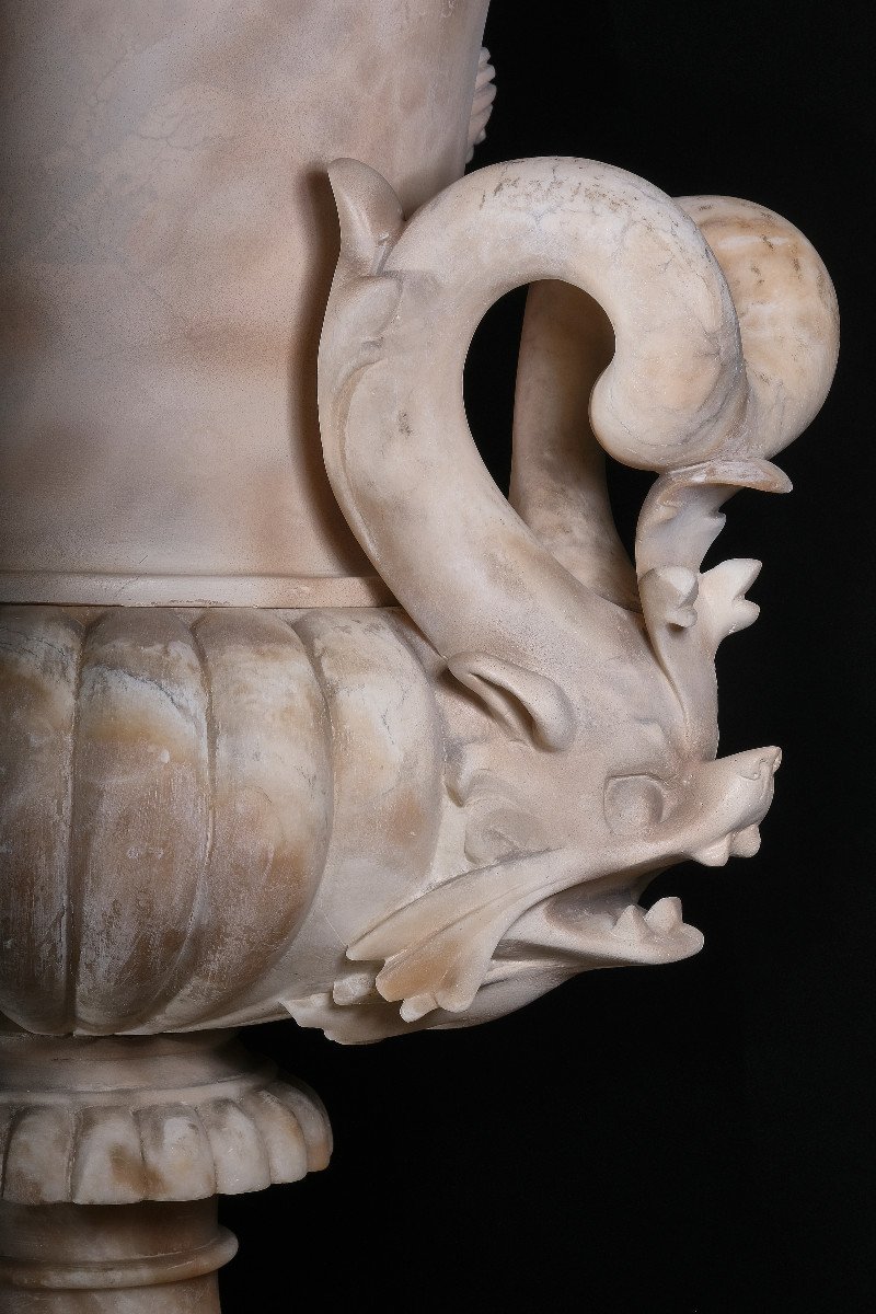 Important vase en albâtre de forme Médicis, Rome, vers 1800-photo-1