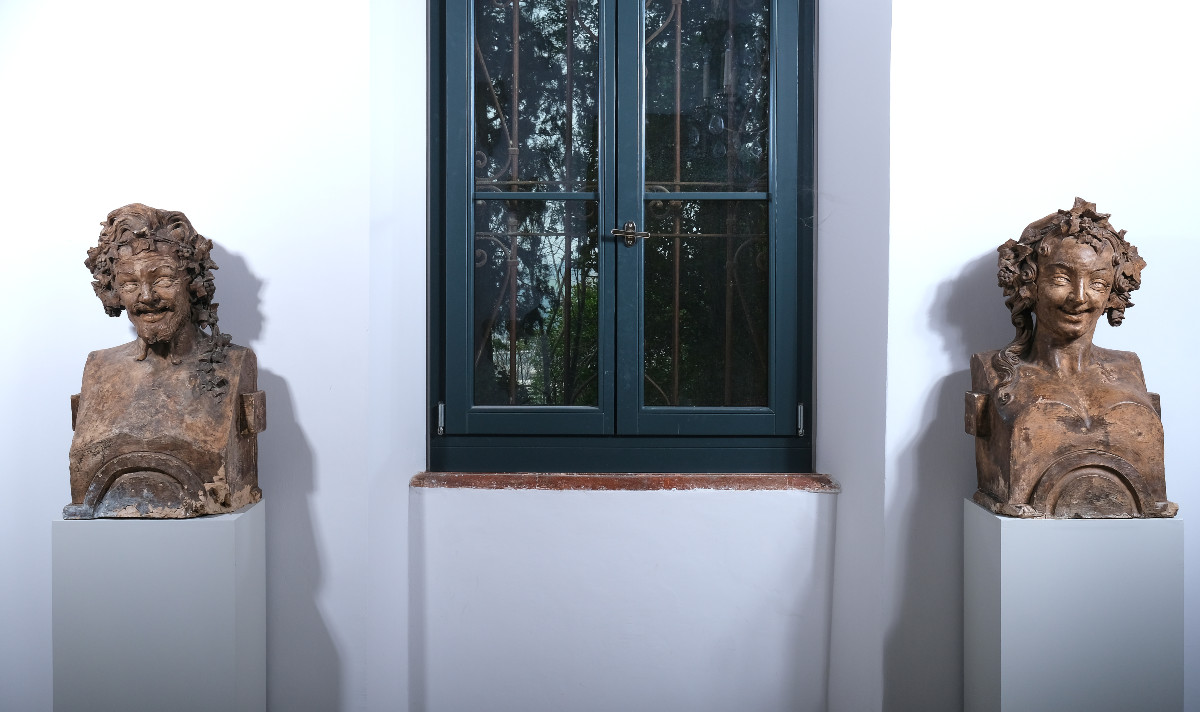 Dionysus And Ariadne, Terracotta Busts, Italy 1800-photo-2