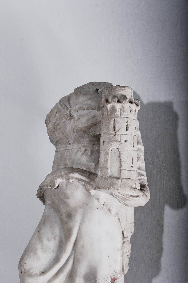 Statue Of St. Barbara In White Marble, Italy, Dated 1539-photo-1