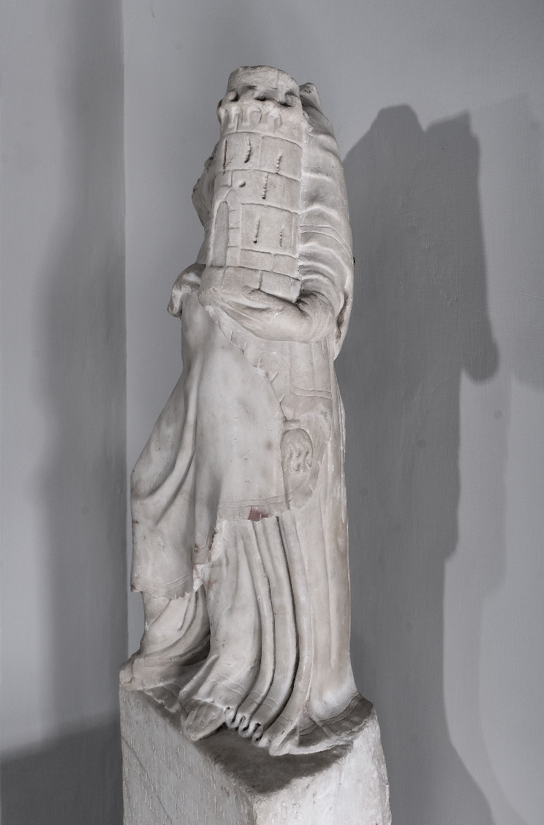 Statue Of St. Barbara In White Marble, Italy, Dated 1539-photo-3