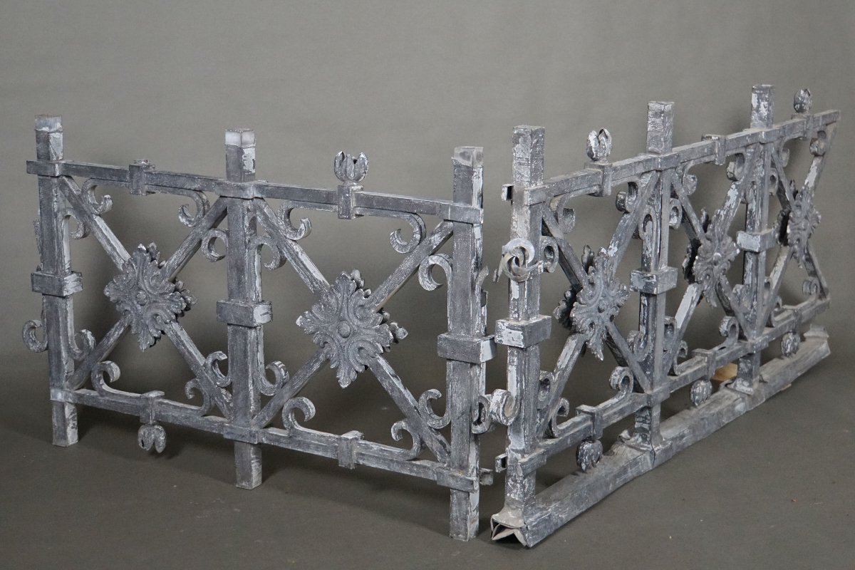 Zinc Sheet Metal Balustrade From The Charles X Era, France, Early 19th Century-photo-2