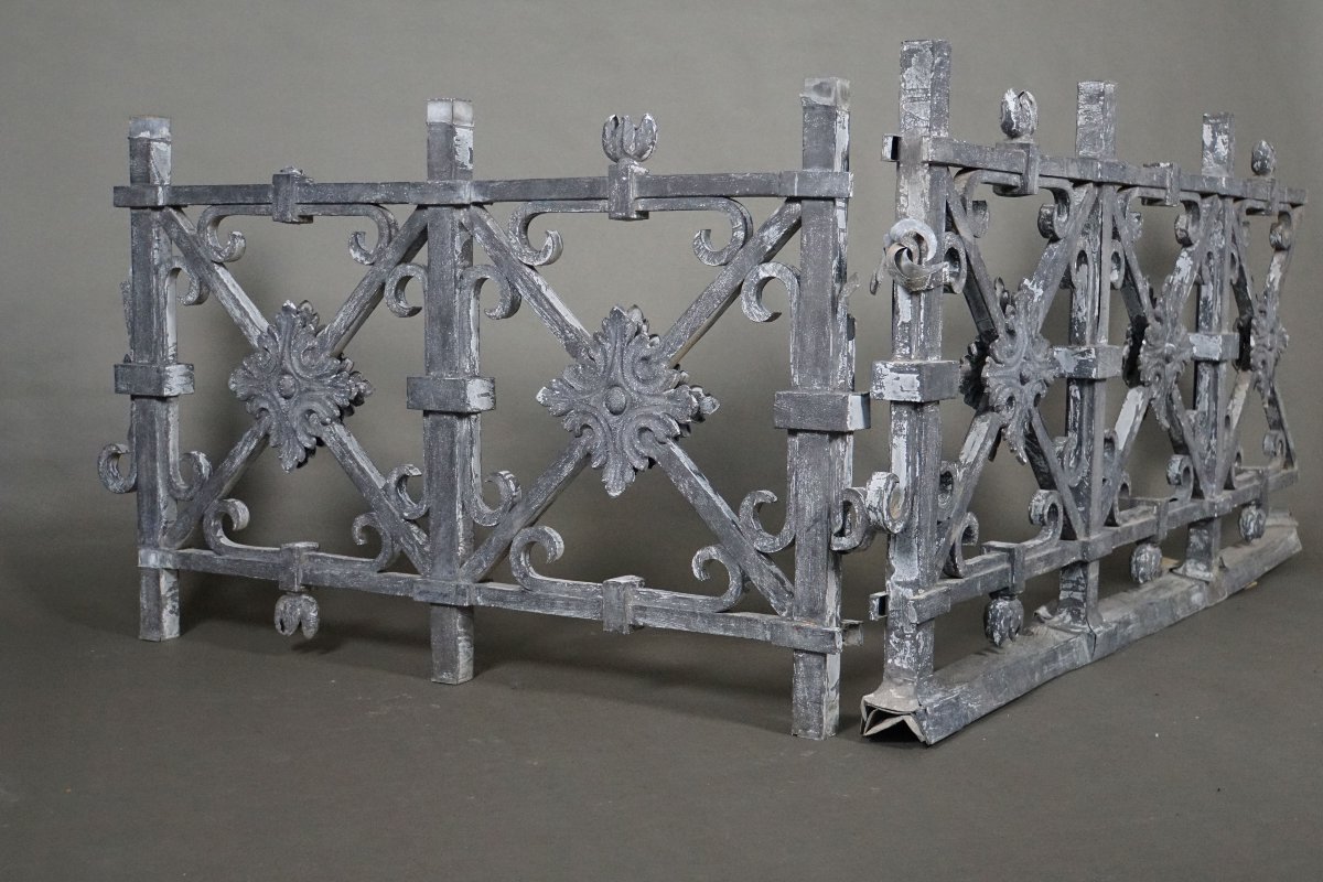 Zinc Sheet Metal Balustrade From The Charles X Era, France, Early 19th Century-photo-3