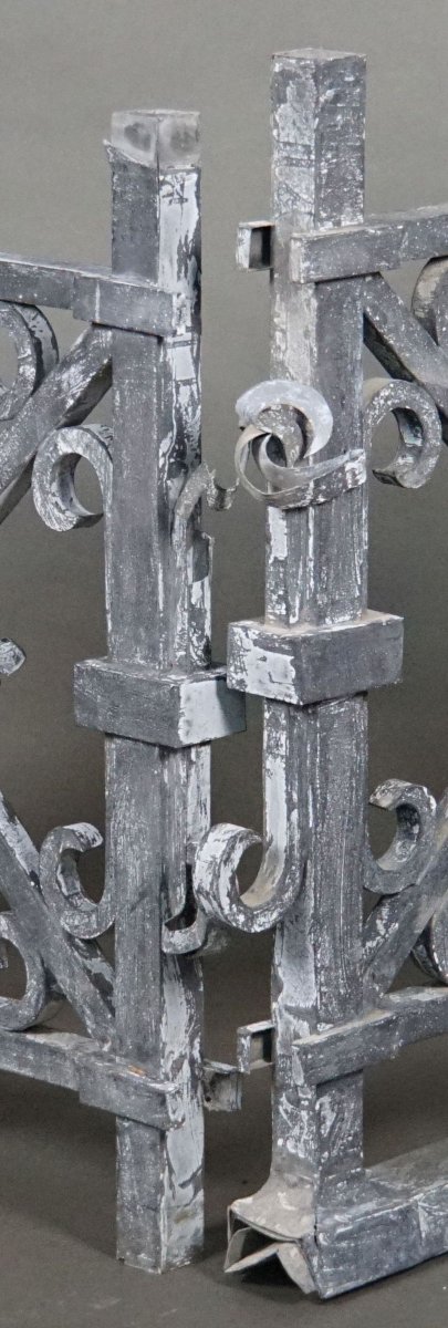 Zinc Sheet Metal Balustrade From The Charles X Era, France, Early 19th Century-photo-2