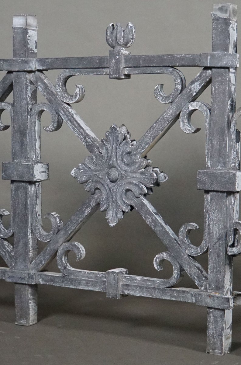 Zinc Sheet Metal Balustrade From The Charles X Era, France, Early 19th Century-photo-3