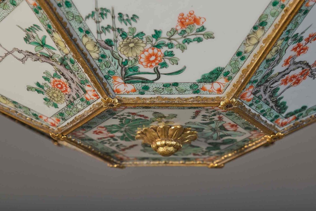 Rare Chinese Porcelain Lamp With Bronze Mounting, Charles X, Paris, Early 19th Century-photo-3