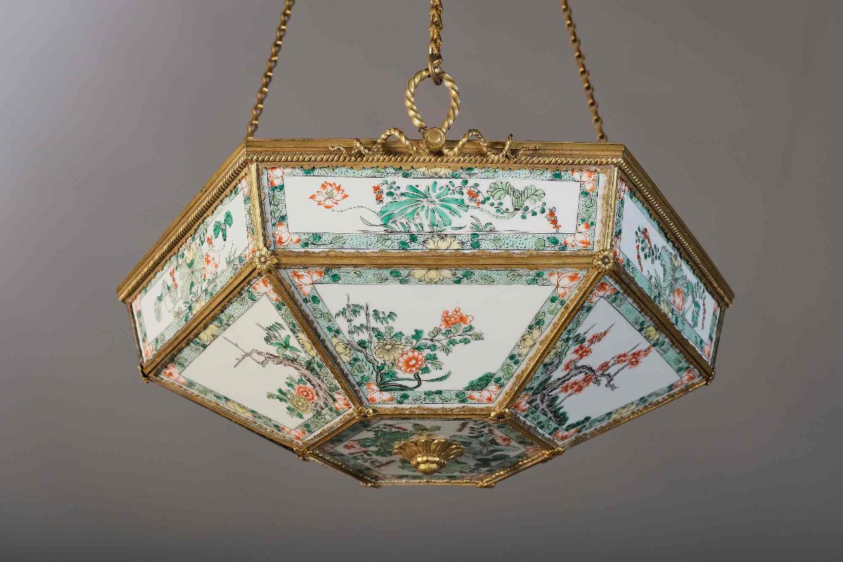 Rare Chinese Porcelain Lamp With Bronze Mounting, Charles X, Paris, Early 19th Century