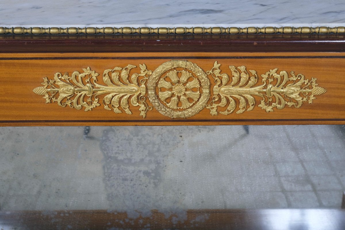 Important Console Charles X Period In Satin Wood. Attr. Jean Jaques Werner, Paris Around 1820-photo-3