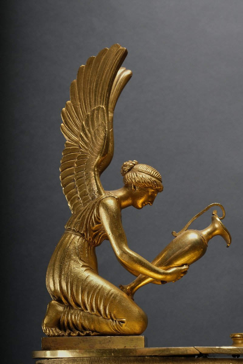 Grande lampe à huile "PSYCHE A L'AIGUIERE" d'après Percier et Fontaine, Paris 1810-photo-3