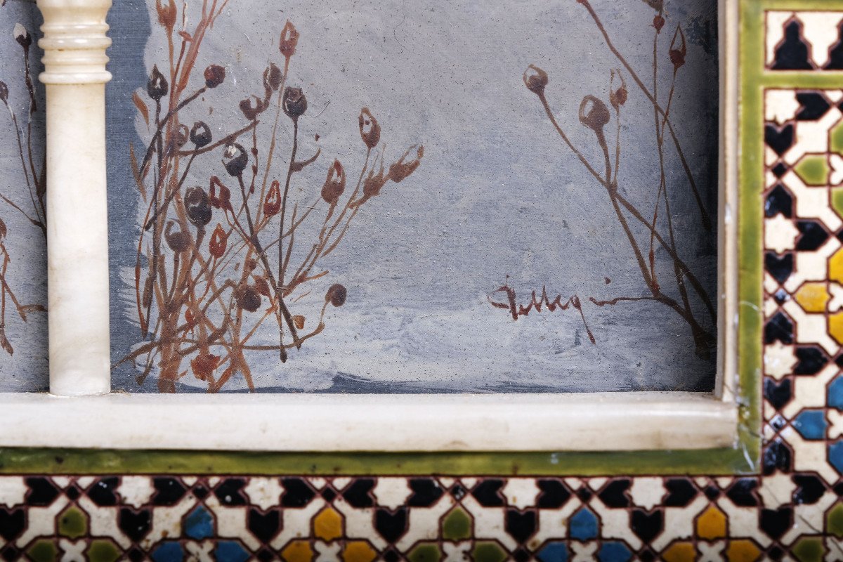  Panneau Mural Extraordinaire Par Carlo Bugatti, Milan Vers 1900-photo-3