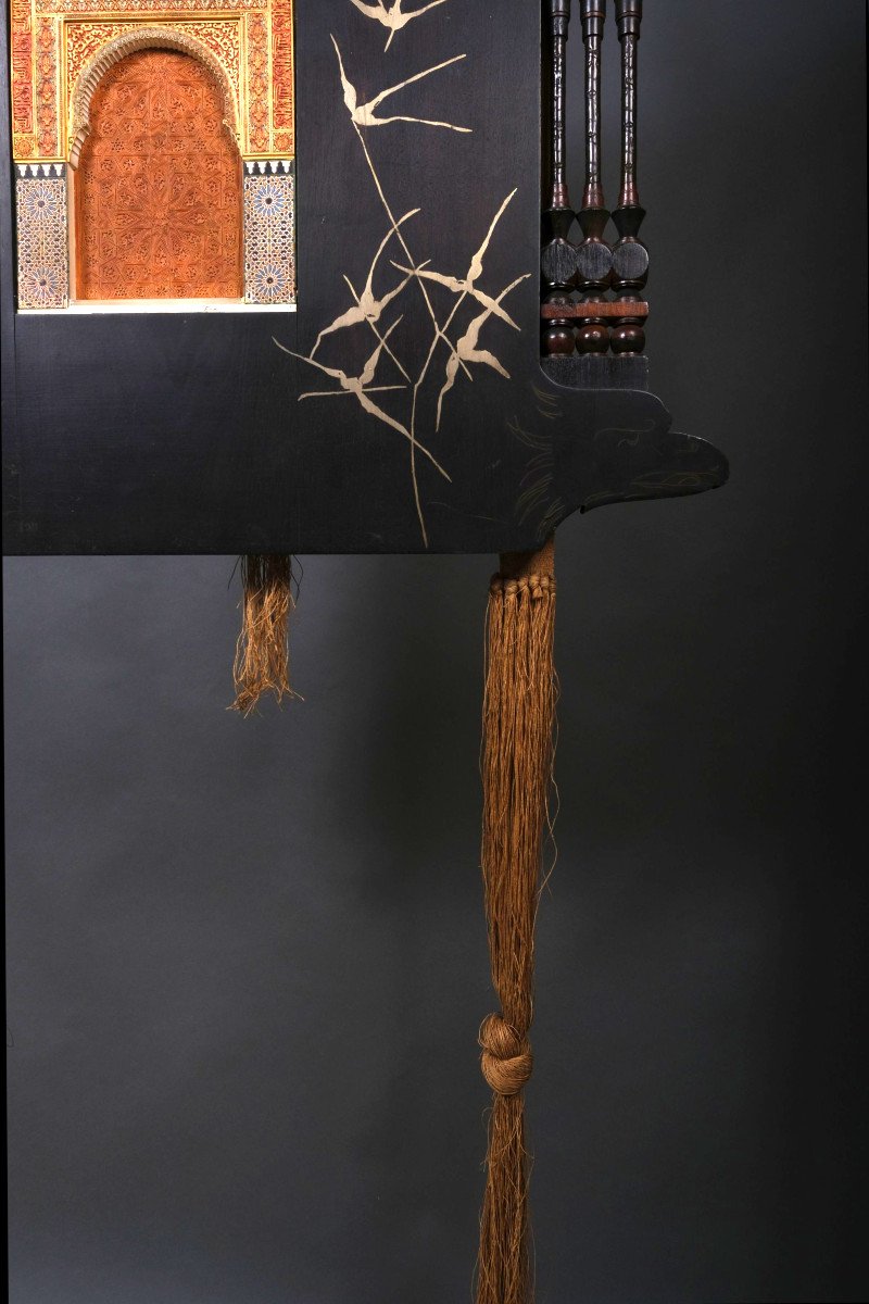 Extraordinary Wall Panel By Carlo Bugatti, Milan Circa 1900-photo-3