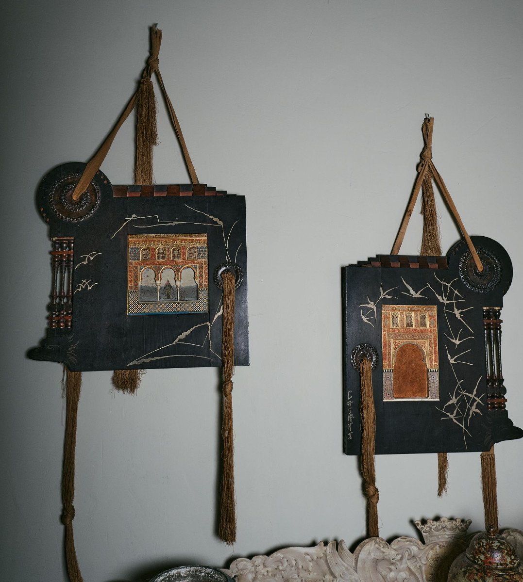 Extraordinary Wall Panel By Carlo Bugatti, Milan Circa 1900-photo-2