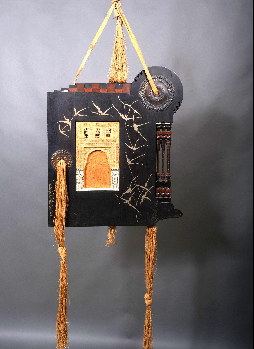 Extraordinary Wall Panel By Carlo Bugatti, Milan Circa 1900